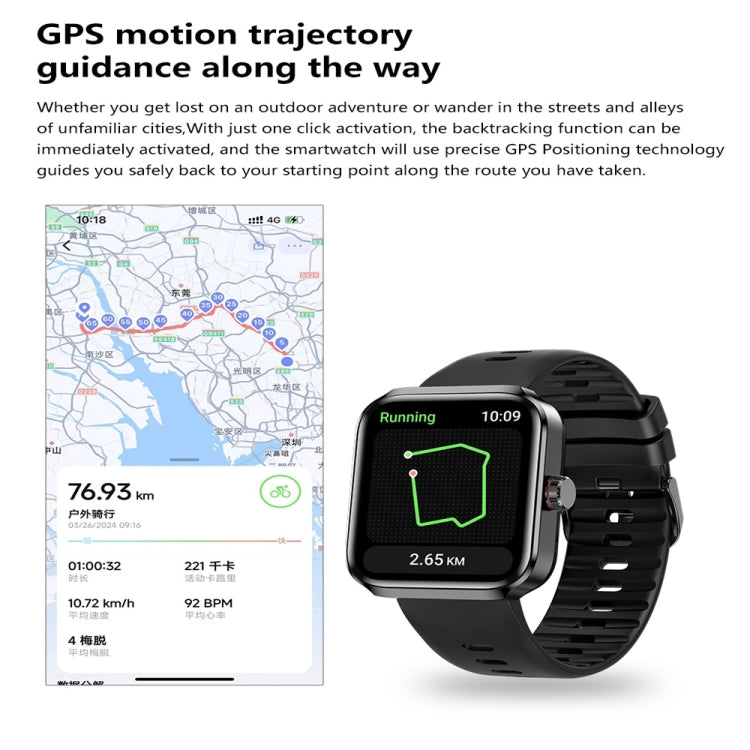Montre intelligente NX22 avec écran couleur 1,78 pouce, prise en charge des appels Bluetooth / surveillance de la santé