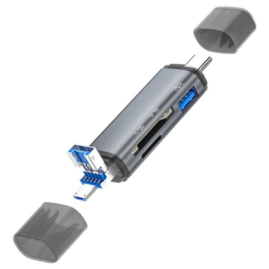 Adaptateur de transfert de données OTG ADS-307, lecteur de cartes SD/TF et de clés USB/Type-C/Micro, ADS-307