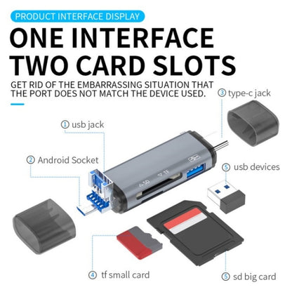 ADS-307 Adaptateur OTG de transfert de données USB / Type-C / Micro Plug Lecteur de carte SD TF U-Disk, ADS-307