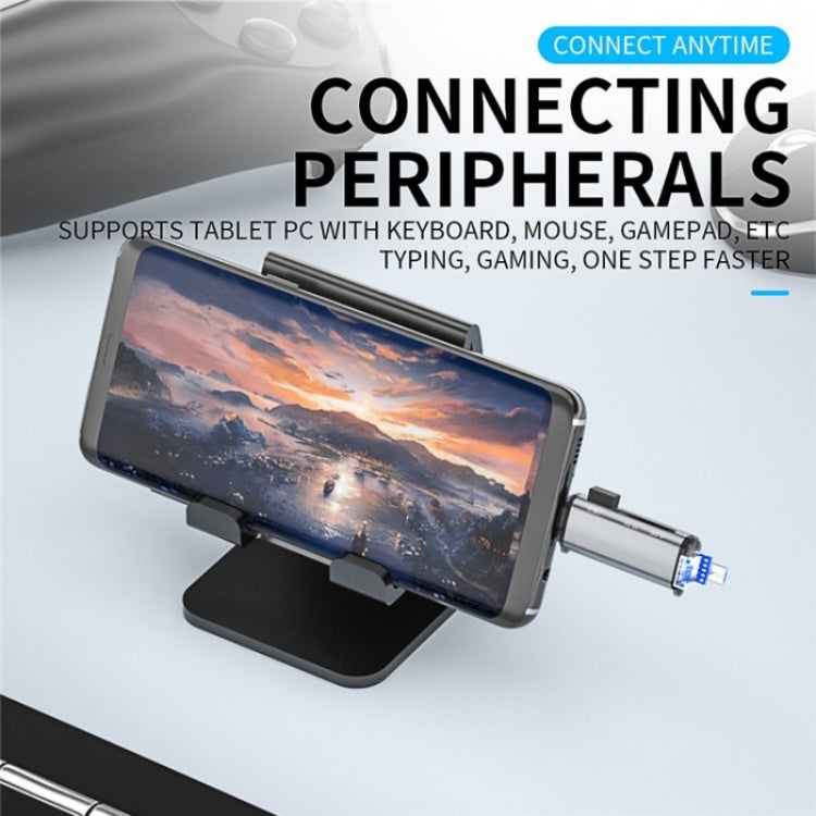 ADS-307 Adaptateur OTG de transfert de données USB / Type-C / Micro Plug Lecteur de carte SD TF U-Disk, ADS-307