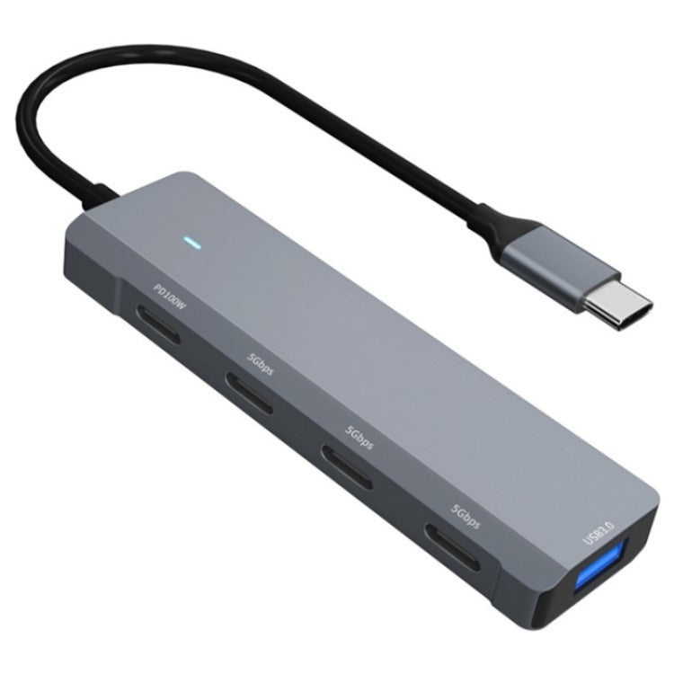 ADS-311C Support PD 100W Fast Charging Converter 5 Port Hub Type-C Hub Adapter, ADS-311C(Grey)