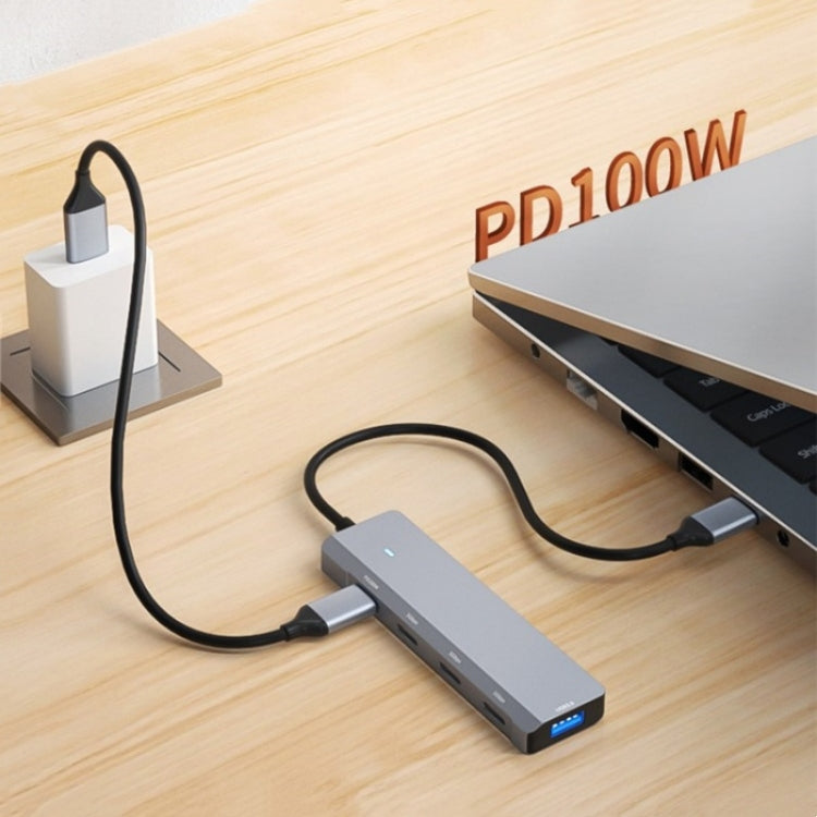 ADS-311C Support PD 100W Fast Charging Converter 5 Port Hub Type-C Hub Adapter, ADS-311C(Grey)