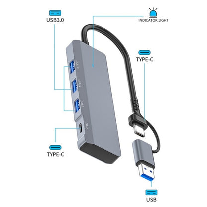 ADS-309D USB / Type-C to 3  x USB 3.0 + Type-C Data Port Expansion Hub Adapter, ADS-309D