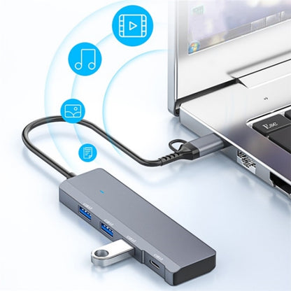 ADS-309D USB / Type-C to 3  x USB 3.0 + Type-C Data Port Expansion Hub Adapter, ADS-309D