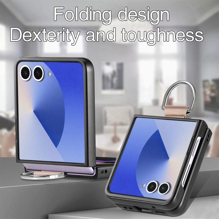 Litchi Texture Leather Ring Phone Case, For Galaxy Z Flip8 5G, For Galaxy Z Flip7 5G, For Galaxy Z Flip6 5G