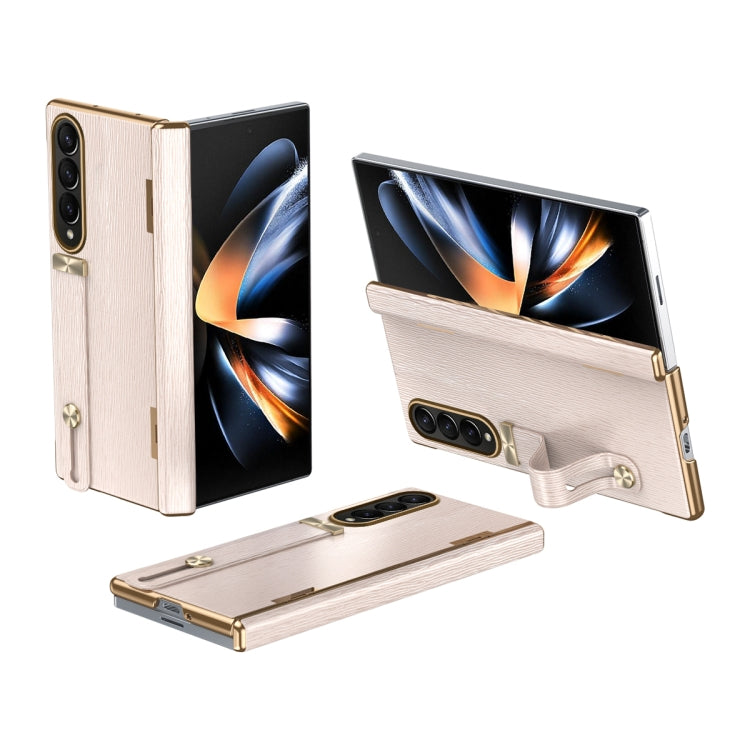 Retractable Wrist Strap Invisible Stand Phone Case, For Galaxy Z Fold8 Ultra 5G, For Galaxy Z Fold7, For Galaxy Z Fold6, For Galaxy Z Fold5, For Galaxy Z Fold4, For Galaxy Z Fold3