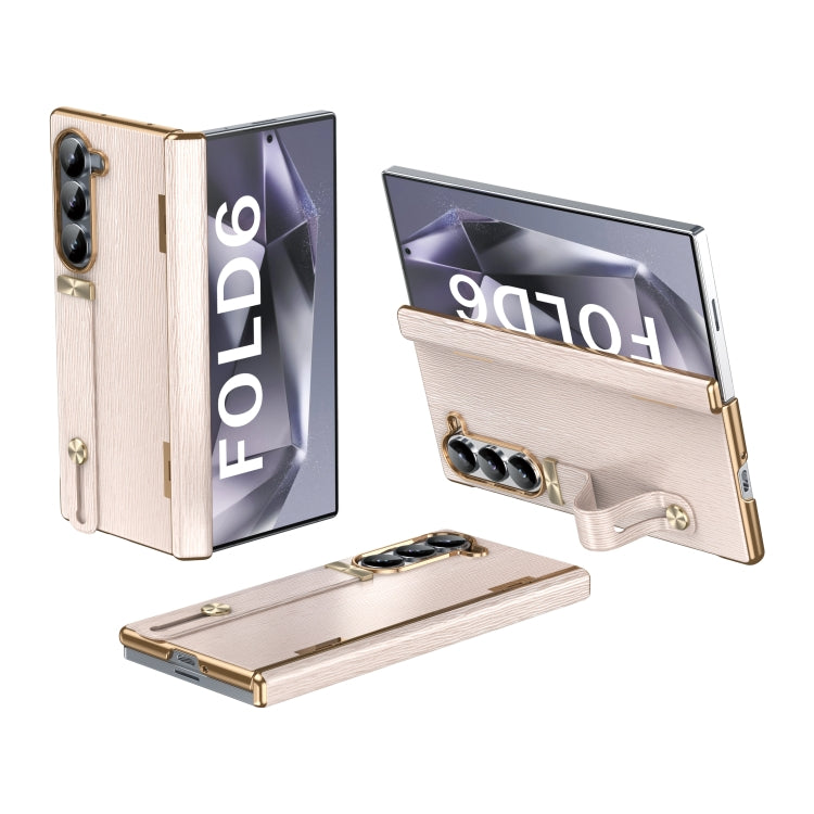 Retractable Wrist Strap Invisible Stand Phone Case, For Galaxy Z Fold8 Ultra 5G, For Galaxy Z Fold7, For Galaxy Z Fold6, For Galaxy Z Fold5, For Galaxy Z Fold4, For Galaxy Z Fold3