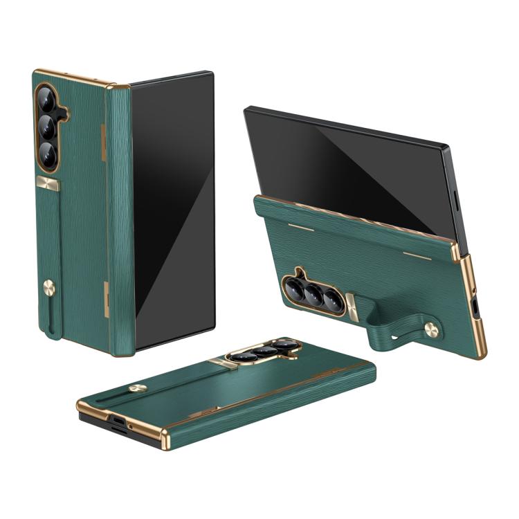 Retractable Wrist Strap Invisible Stand Phone Case, For Galaxy Z Fold8 Ultra 5G, For Galaxy Z Fold7, For Galaxy Z Fold6, For Galaxy Z Fold5, For Galaxy Z Fold4, For Galaxy Z Fold3