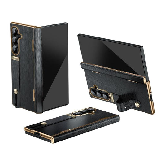 Retractable Wrist Strap Invisible Stand Phone Case, For Galaxy Z Fold8 Ultra 5G, For Galaxy Z Fold7, For Galaxy Z Fold6, For Galaxy Z Fold5, For Galaxy Z Fold4, For Galaxy Z Fold3