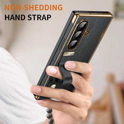 Retractable Wrist Strap Invisible Stand Phone Case, For Galaxy Z Fold8 Ultra 5G, For Galaxy Z Fold7, For Galaxy Z Fold6, For Galaxy Z Fold5, For Galaxy Z Fold4, For Galaxy Z Fold3