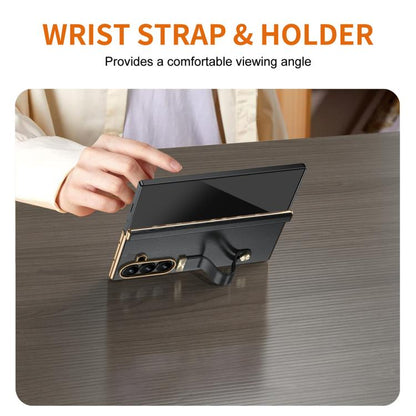Retractable Wrist Strap Invisible Stand Phone Case, For Galaxy Z Fold8 Ultra 5G, For Galaxy Z Fold7, For Galaxy Z Fold6, For Galaxy Z Fold5, For Galaxy Z Fold4, For Galaxy Z Fold3