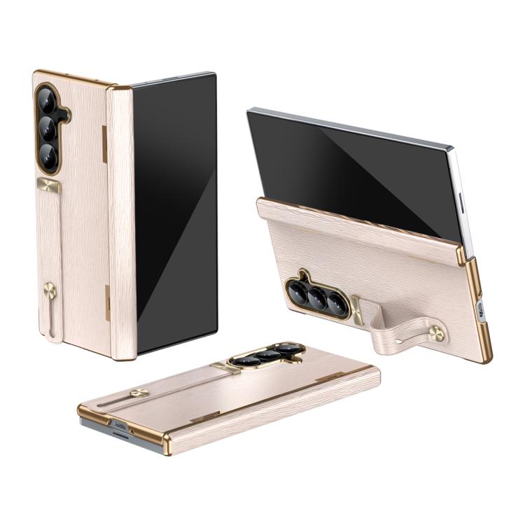 Retractable Wrist Strap Invisible Stand Phone Case, For Galaxy Z Fold8 Ultra 5G, For Galaxy Z Fold7, For Galaxy Z Fold6, For Galaxy Z Fold5, For Galaxy Z Fold4, For Galaxy Z Fold3