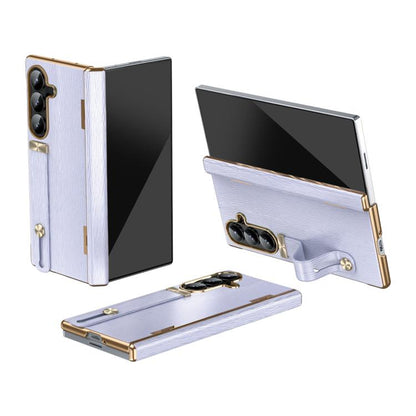 Retractable Wrist Strap Invisible Stand Phone Case, For Galaxy Z Fold8 Ultra 5G, For Galaxy Z Fold7, For Galaxy Z Fold6, For Galaxy Z Fold5, For Galaxy Z Fold4, For Galaxy Z Fold3