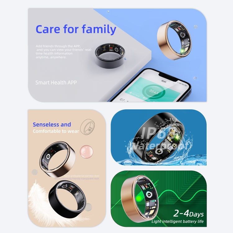 R11M SIZE 7 Smart Ring, Support Heart Rate / Blood Oxygen / Sleep / Multiple Sports Modes