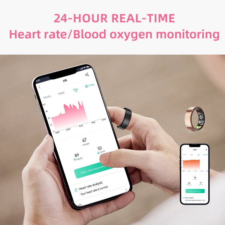 R11M SIZE 7 Smart Ring, Support Heart Rate / Blood Oxygen / Sleep / Multiple Sports Modes
