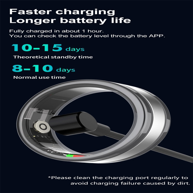 R18 SIZE 8 Smart Ring, Support Heart Rate / Blood Oxygen / Sleep / Multiple Sports Modes