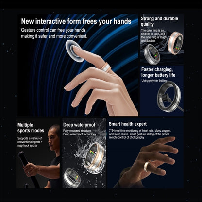 R18 SIZE 12 Smart Ring, Support Heart Rate / Blood Oxygen / Sleep / Multiple Sports Modes