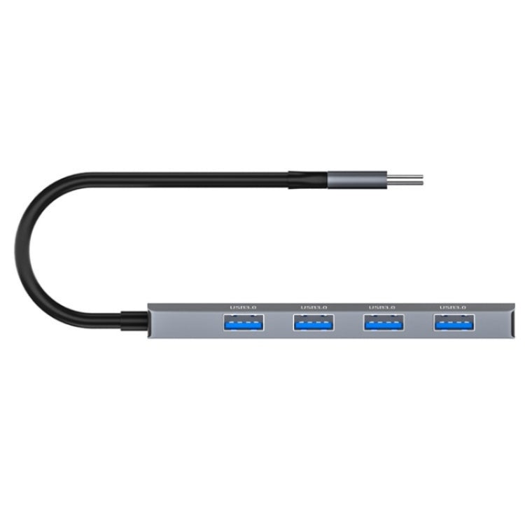 ADS-305C Aluminum Alloy Type-C to 4-Ports USB3.0 USB HUB Laptop Phone Adapter Splitter, ADS-305C