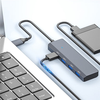 ADS-305C Aluminum Alloy Type-C to 4-Ports USB3.0 USB HUB Laptop Phone Adapter Splitter, ADS-305C