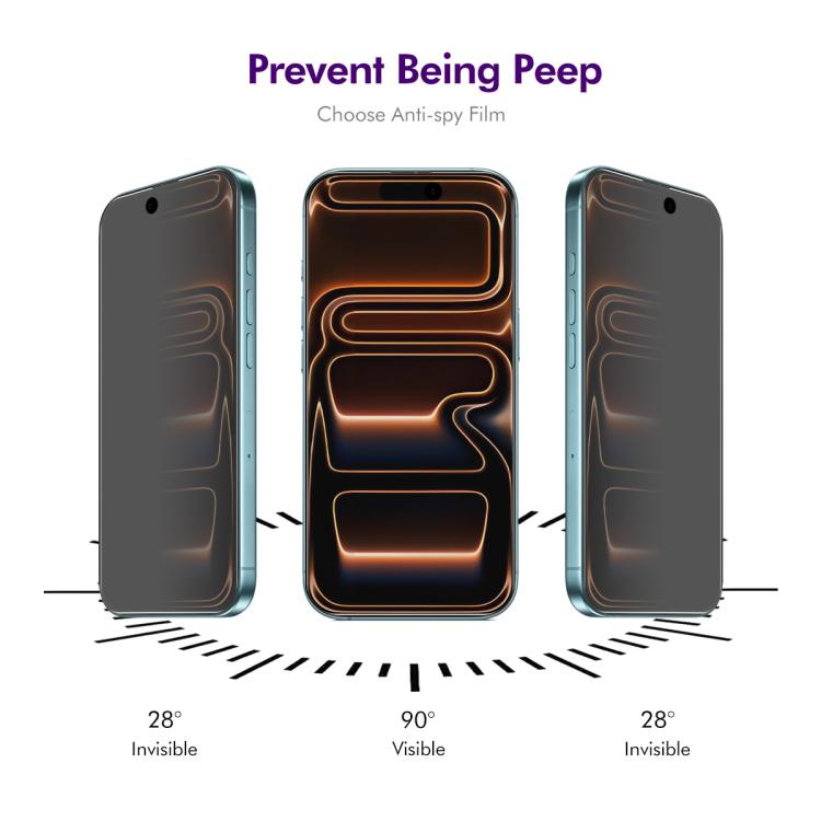 2pcs ENKAY Hat-Prince 28 Degree Anti-peeping Privacy Tempered Glass Film, For iPhone 18 Pro, For iPhone 18 Pro Max, For iPhone 17 Pro Max, For iPhone 17 Pro, For iPhone 17, For iPhone Air, For iPhone 16 Pro Max, For iPhone 16 Pro, For iPhone 16 Plus   ...