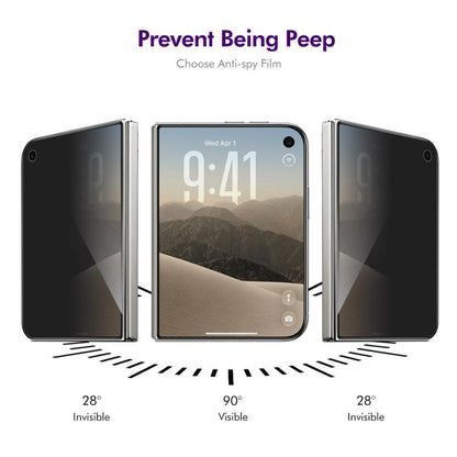 2 PCS/Pack ENKAY Hat-Prince 28 Degree Anti-peeping Privacy Tempered Glass Film, For iPhone Duo Outer Screen, For iPhone 18 Pro, For iPhone 18 Pro Max, For iPhone 17 Pro Max, For iPhone 17 Pro, For iPhone 17, For iPhone Air, For iPhone 16 Pro Max       ...