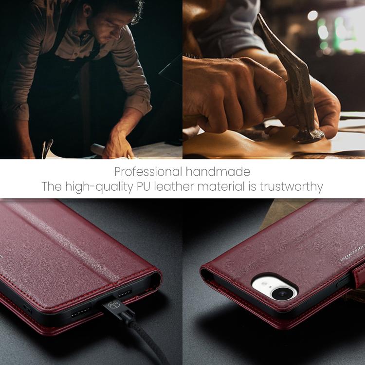 CaseMe 023 Butterfly Buckle Litchi Texture RFID Anti-theft Leather Phone Case, For iPhone 17e / 16e, For iPhone 17 Pro Max, For iPhone 17 Pro, For iPhone 17, For iPhone Air, For iPhone 16 Pro Max, For iPhone 16 Pro, For iPhone 16 Plus, For iPhone 16