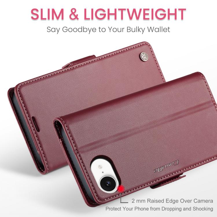CaseMe 023 Butterfly Buckle Litchi Texture RFID Anti-theft Leather Phone Case, For iPhone 17e / 16e, For iPhone 17 Pro Max, For iPhone 17 Pro, For iPhone 17, For iPhone Air, For iPhone 16 Pro Max, For iPhone 16 Pro, For iPhone 16 Plus, For iPhone 16