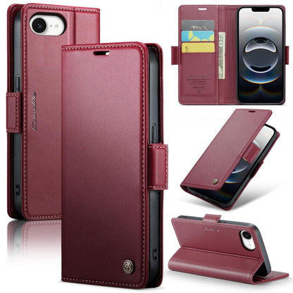 CaseMe 023 Butterfly Buckle Litchi Texture RFID Anti-theft Leather Phone Case, For iPhone 17e / 16e, For iPhone 17 Pro Max, For iPhone 17 Pro, For iPhone 17, For iPhone Air, For iPhone 16 Pro Max, For iPhone 16 Pro, For iPhone 16 Plus, For iPhone 16