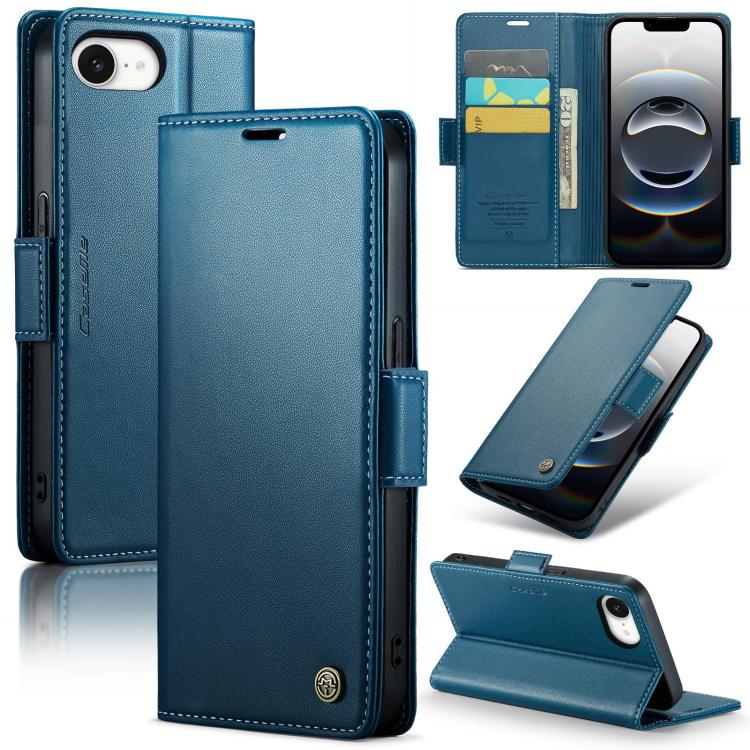 CaseMe 023 Butterfly Buckle Litchi Texture RFID Anti-theft Leather Phone Case, For iPhone 17e / 16e, For iPhone 17 Pro Max, For iPhone 17 Pro, For iPhone 17, For iPhone Air, For iPhone 16 Pro Max, For iPhone 16 Pro, For iPhone 16 Plus, For iPhone 16