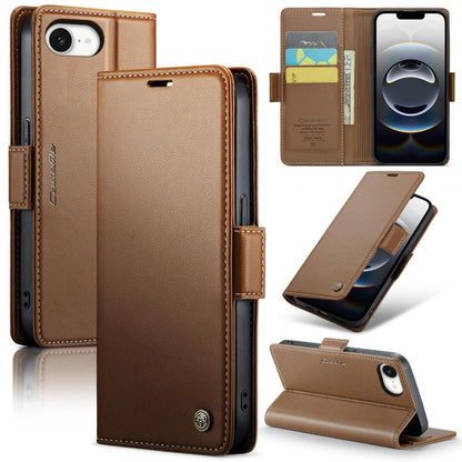 CaseMe 023 Butterfly Buckle Litchi Texture RFID Anti-theft Leather Phone Case, For iPhone 17e / 16e, For iPhone 17 Pro Max, For iPhone 17 Pro, For iPhone 17, For iPhone Air, For iPhone 16 Pro Max, For iPhone 16 Pro, For iPhone 16 Plus, For iPhone 16