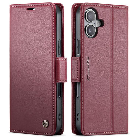 CaseMe 023 Butterfly Buckle Litchi Texture RFID Anti-theft Leather Phone Case, For iPhone Duo, For iPhone 17, For iPhone Air, For iPhone 16 Pro Max, For iPhone 16 Pro, For iPhone 16 Plus, For iPhone 16, For iPhone 18 Pro / 17 Pro