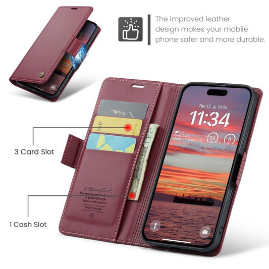 CaseMe 023 Butterfly Buckle Litchi Texture RFID Anti-theft Leather Phone Case