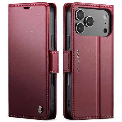 CaseMe 023 Butterfly Buckle Litchi Texture RFID Anti-theft Leather Phone Case, For iPhone 17e / 16e, For iPhone 17 Pro Max, For iPhone 17 Pro, For iPhone 17, For iPhone Air, For iPhone 16 Pro Max, For iPhone 16 Pro, For iPhone 16 Plus, For iPhone 16