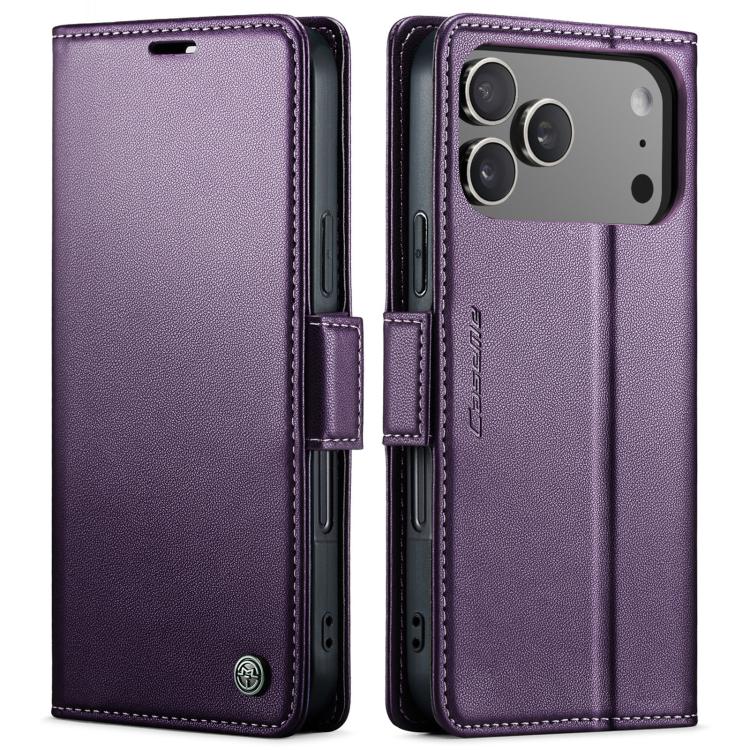CaseMe 023 Butterfly Buckle Litchi Texture RFID Anti-theft Leather Phone Case, For iPhone 17e / 16e, For iPhone 17 Pro Max, For iPhone 17 Pro, For iPhone 17, For iPhone Air, For iPhone 16 Pro Max, For iPhone 16 Pro, For iPhone 16 Plus, For iPhone 16