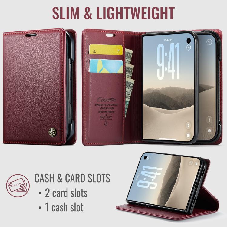 CaseMe 023 Butterfly Buckle Litchi Texture RFID Anti-theft Leather Phone Case, For iPhone Duo, For iPhone 17, For iPhone Air, For iPhone 16 Pro Max, For iPhone 16 Pro, For iPhone 16 Plus, For iPhone 16, For iPhone 18 Pro / 17 Pro                       ...