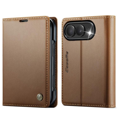 CaseMe 023 Butterfly Buckle Litchi Texture RFID Anti-theft Leather Phone Case, For iPhone Duo, For iPhone 17, For iPhone Air, For iPhone 16 Pro Max, For iPhone 16 Pro, For iPhone 16 Plus, For iPhone 16, For iPhone 18 Pro / 17 Pro                       ...