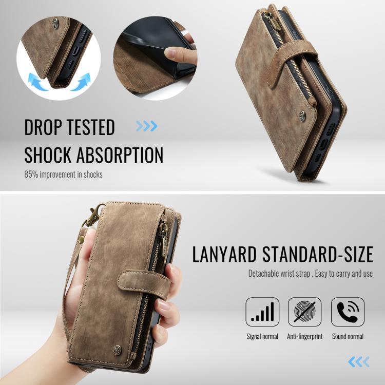 CaseMe C30 Card Slots Zipper Wallet Leather Phone Case, For iPhone 17e / 16e, For iPhone 17 Pro Max, For iPhone 17 Pro, For iPhone 17, For iPhone Air, For iPhone 16 Pro Max, For iPhone 16 Pro, For iPhone 16 Plus, For iPhone 16