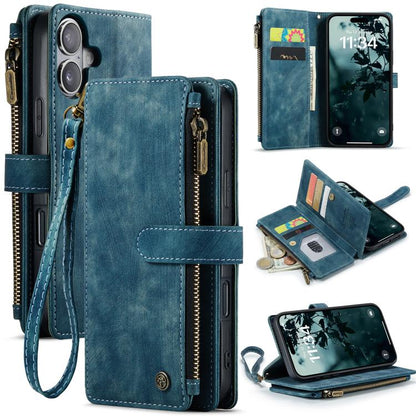 CaseMe C30 Card Slots Zipper Wallet Leather Phone Case, For iPhone 17e / 16e, For iPhone 17 Pro Max, For iPhone 17 Pro, For iPhone 17, For iPhone Air, For iPhone 16 Pro Max, For iPhone 16 Pro, For iPhone 16 Plus, For iPhone 16