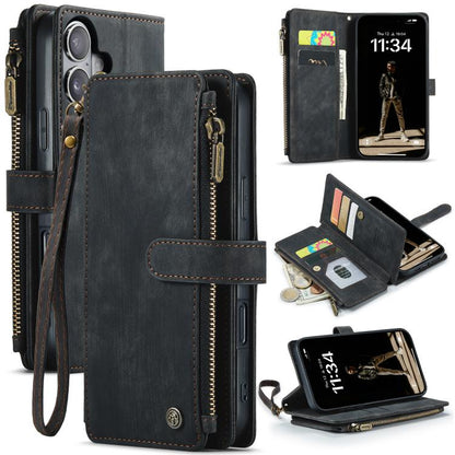 CaseMe C30 Card Slots Zipper Wallet Leather Phone Case, For iPhone 17e / 16e, For iPhone 17 Pro Max, For iPhone 17 Pro, For iPhone 17, For iPhone Air, For iPhone 16 Pro Max, For iPhone 16 Pro, For iPhone 16 Plus, For iPhone 16