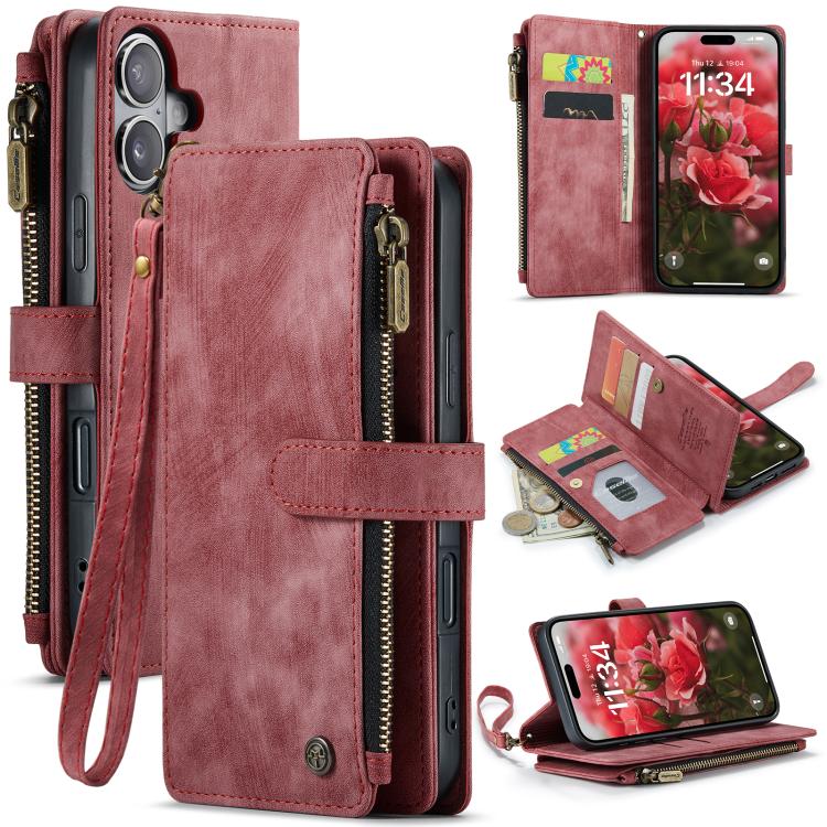 CaseMe C30 Card Slots Zipper Wallet Leather Phone Case, For iPhone Duo, For iPhone 17, For iPhone Air, For iPhone 16 Pro Max, For iPhone 16 Pro, For iPhone 16 Plus, For iPhone 16, For iPhone 18 Pro / 17 Pro, For iPhone 18 Pro Max / 17 Pro Max          ...