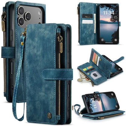 CaseMe C30 Card Slots Zipper Wallet Leather Phone Case, For iPhone 17e / 16e, For iPhone 17 Pro Max, For iPhone 17 Pro, For iPhone 17, For iPhone Air, For iPhone 16 Pro Max, For iPhone 16 Pro, For iPhone 16 Plus, For iPhone 16
