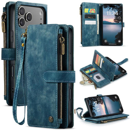 CaseMe C30 Card Slots Zipper Wallet Leather Phone Case, For iPhone 17e / 16e, For iPhone 17 Pro Max, For iPhone 17 Pro, For iPhone 17, For iPhone Air, For iPhone 16 Pro Max, For iPhone 16 Pro, For iPhone 16 Plus, For iPhone 16