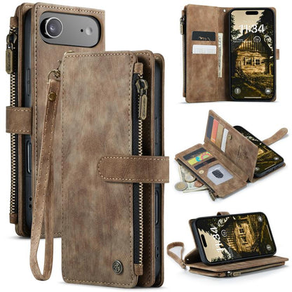 CaseMe C30 Card Slots Zipper Wallet Leather Phone Case, For iPhone 17e / 16e, For iPhone 17 Pro Max, For iPhone 17 Pro, For iPhone 17, For iPhone Air, For iPhone 16 Pro Max, For iPhone 16 Pro, For iPhone 16 Plus, For iPhone 16