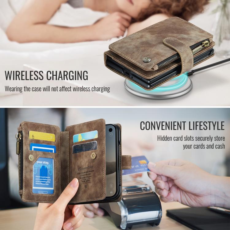 CaseMe C30 Card Slots Zipper Wallet Leather Phone Case, For iPhone Duo, For iPhone 17, For iPhone Air, For iPhone 16 Pro Max, For iPhone 16 Pro, For iPhone 16 Plus, For iPhone 16, For iPhone 18 Pro / 17 Pro, For iPhone 18 Pro Max / 17 Pro Max          ...