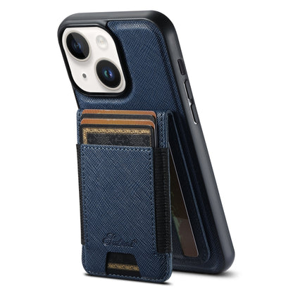 Suteni H17 Cross Grain Leather MagSafe Detachable Wallet Phone Case