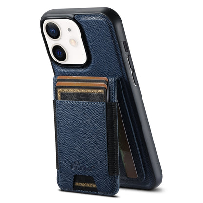 Suteni H17 Cross Grain Leather MagSafe Detachable Wallet Phone Case