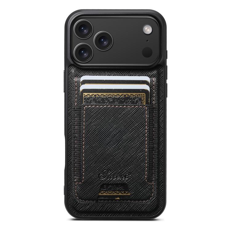 Suteni H17 Cross Grain Leather MagSafe Detachable Wallet Phone Case, For iPhone 18, For iPhone 18 Pro, For iPhone 18 Pro Max, For iPhone 17 Pro Max, For iPhone 17 Pro, For iPhone 17, For iPhone Air, For iPhone 16 Pro Max, For iPhone 16 Pro             ...