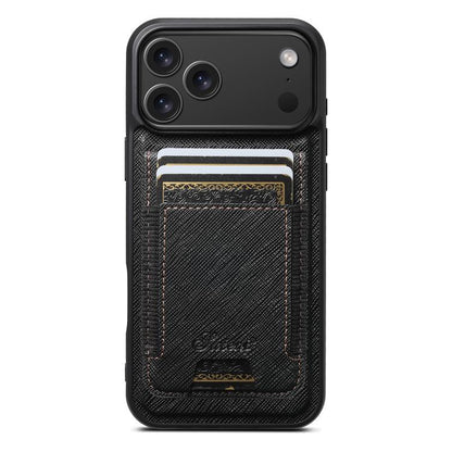 Suteni H17 Cross Grain Leather MagSafe Detachable Wallet Phone Case, For iPhone 18, For iPhone 18 Pro, For iPhone 18 Pro Max, For iPhone 17 Pro Max, For iPhone 17 Pro, For iPhone 17, For iPhone Air, For iPhone 16 Pro Max, For iPhone 16 Pro             ...