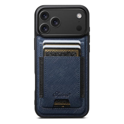 Suteni H17 Cross Grain Leather MagSafe Detachable Wallet Phone Case, For iPhone 18, For iPhone 18 Pro, For iPhone 18 Pro Max, For iPhone 17 Pro Max, For iPhone 17 Pro, For iPhone 17, For iPhone Air, For iPhone 16 Pro Max, For iPhone 16 Pro             ...