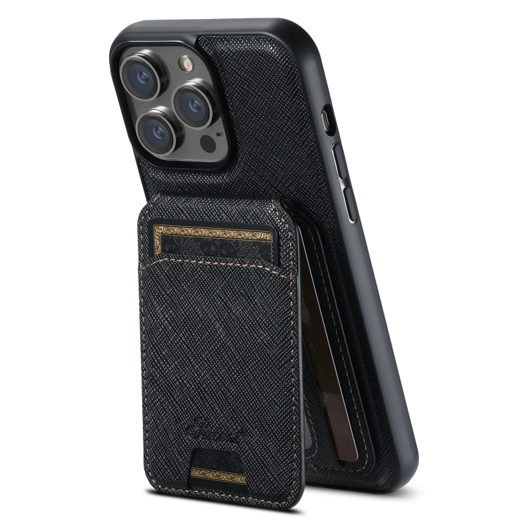 Suteni H18 Cross Grain MagSafe Wallet Leather Phone Case, For iPhone 17 Pro Max, For iPhone 17 Pro, For iPhone 17, For iPhone Air, For iPhone 16 Pro Max, For iPhone 16 Pro, For iPhone 16 Plus, For iPhone 16, For iPhone 15 Pro Max, For iPhone 15 Pro    ...